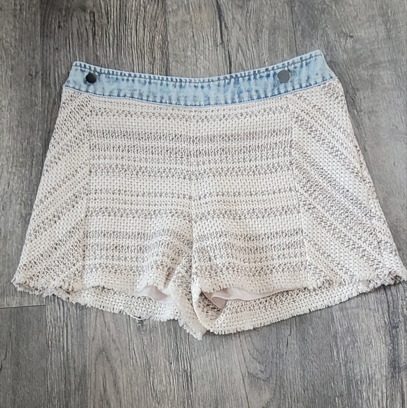 Ramy Brook Cream and Blue Women's Shorts